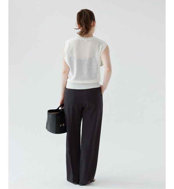 IENA「《追加2》TA/PL ジョーゼットタックワイドパンツ」|スラックス|