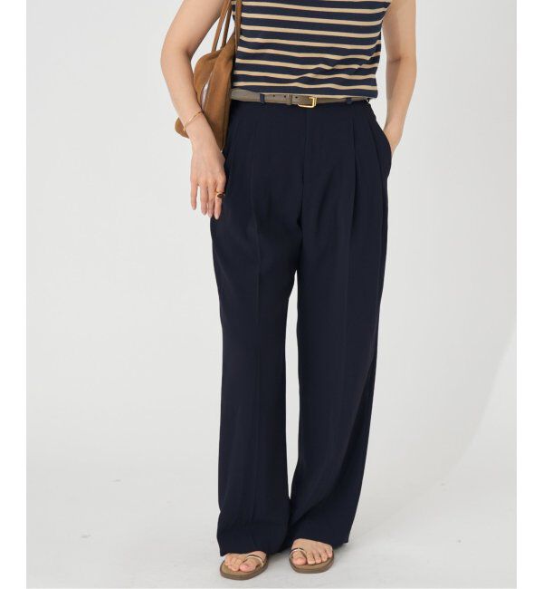 IENA「《追加2》TA/PL ジョーゼットタックワイドパンツ」|スラックス|