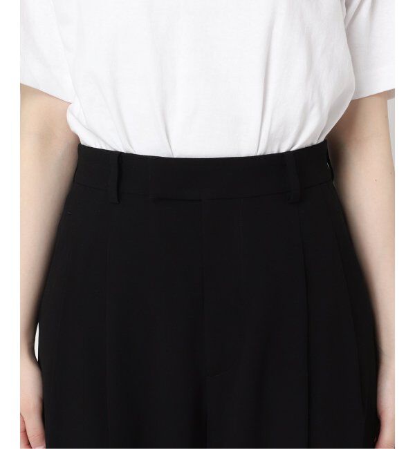 IENA「《追加2》TA/PL ジョーゼットタックワイドパンツ」|スラックス|