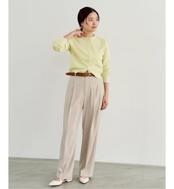 IENA「《追加2》TA/PL ジョーゼットタックワイドパンツ」|スラックス|