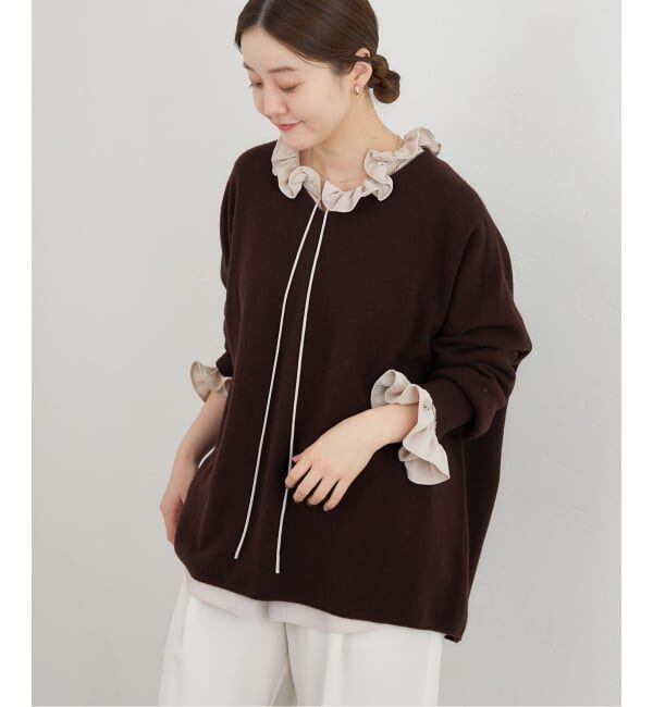 IENA「襟フリルブラウス」|シャツ・ブラウス|