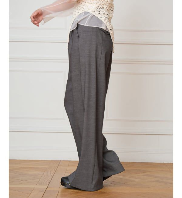 IENA LA BOUCLE「IENA LA BOUCLE サイロウーステッドツイルタックパンツ」|スラックス|