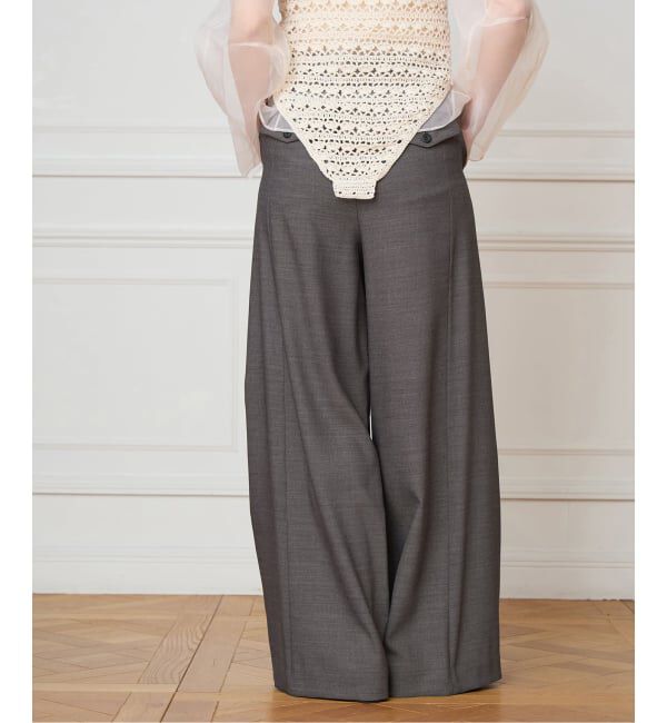 IENA LA BOUCLE「IENA LA BOUCLE サイロウーステッドツイルタックパンツ」|スラックス|