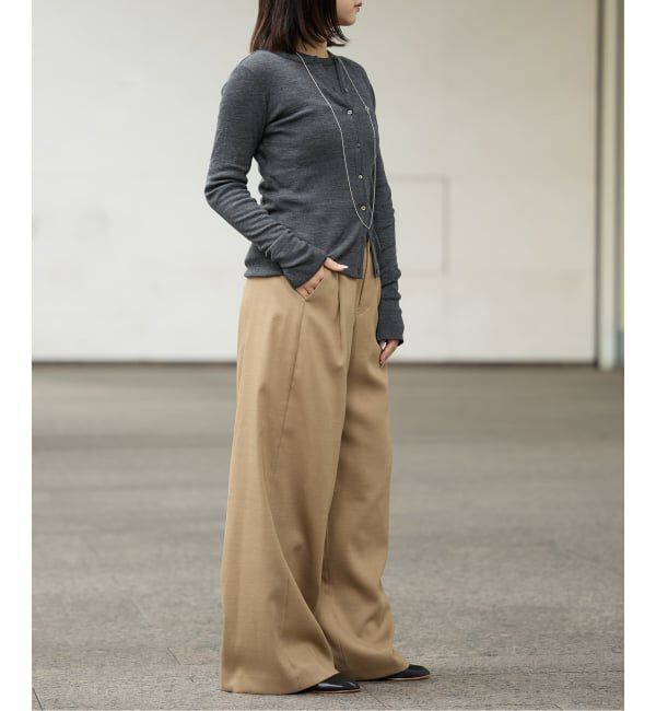 IENA LA BOUCLE「IENA LA BOUCLE サイロウーステッドツイルタックパンツ」|スラックス|