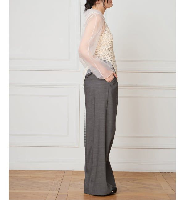 IENA LA BOUCLE「IENA LA BOUCLE サイロウーステッドツイルタックパンツ」|スラックス|