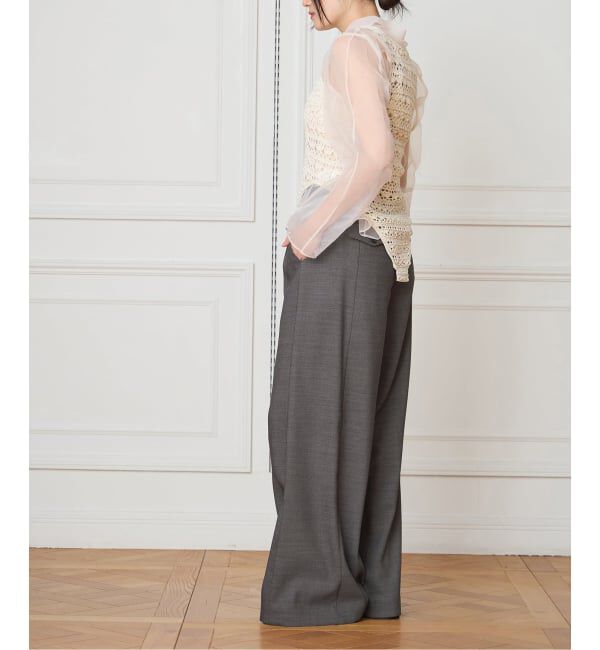 IENA LA BOUCLE「IENA LA BOUCLE サイロウーステッドツイルタックパンツ」|スラックス|