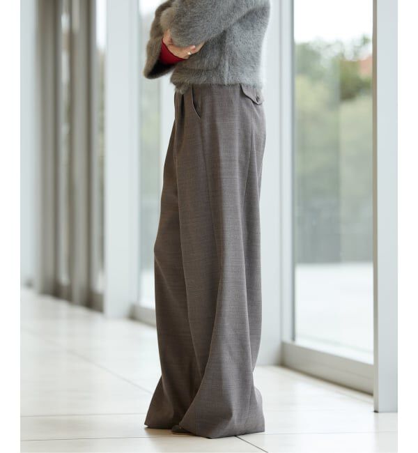 IENA LA BOUCLE「IENA LA BOUCLE サイロウーステッドツイルタックパンツ」|スラックス|