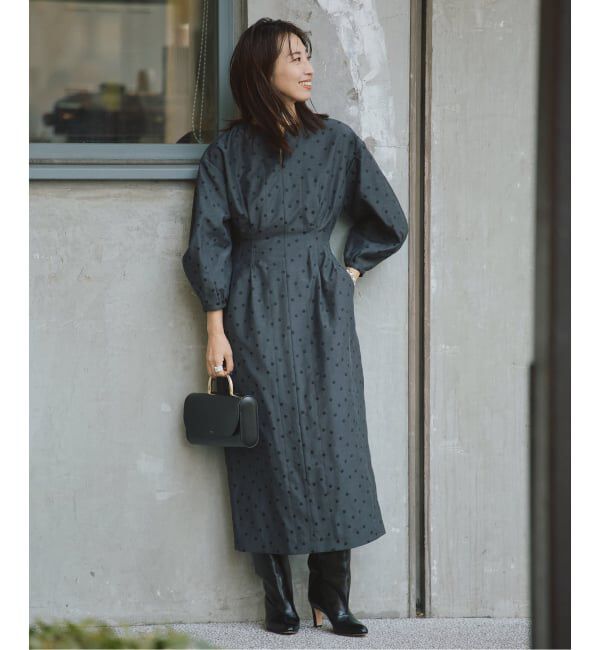 VERMEIL par iena「DOTジャガード ウエストシェイプワンピース」|ワンピース|