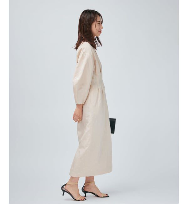VERMEIL par iena「DOTジャガード ウエストシェイプワンピース」|ワンピース|
