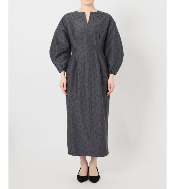 VERMEIL par iena「DOTジャガード ウエストシェイプワンピース」|ワンピース|