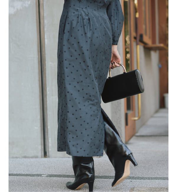 VERMEIL par iena「DOTジャガード ウエストシェイプワンピース」|ワンピース|