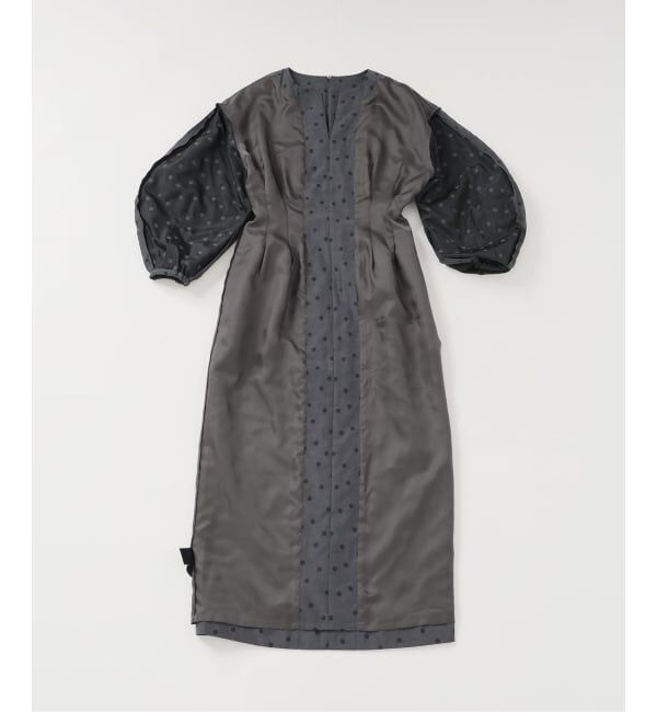 VERMEIL par iena「DOTジャガード ウエストシェイプワンピース」|ワンピース|