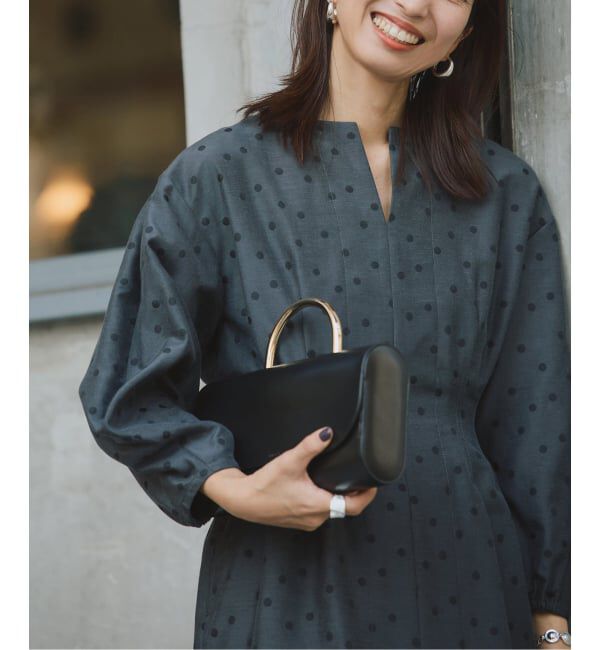 VERMEIL par iena「DOTジャガード ウエストシェイプワンピース」|ワンピース|