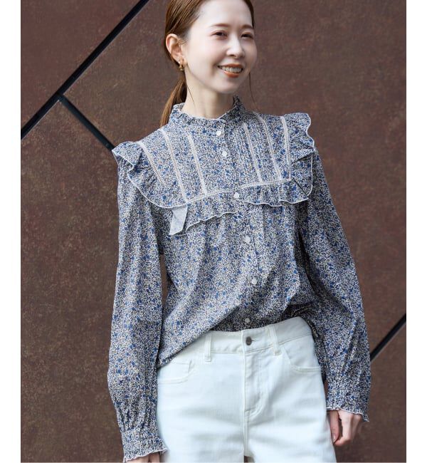 SLOBE IENA「Petit Flower フリルブラウス」|シャツ・ブラウス|