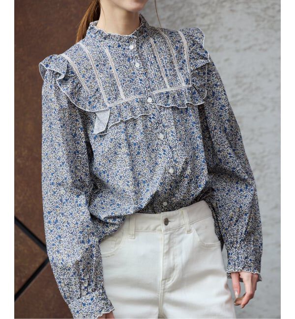 SLOBE IENA「Petit Flower フリルブラウス」|シャツ・ブラウス|