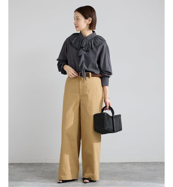 IENA「ドビーカットワークフリルブラウス」|シャツ・ブラウス|