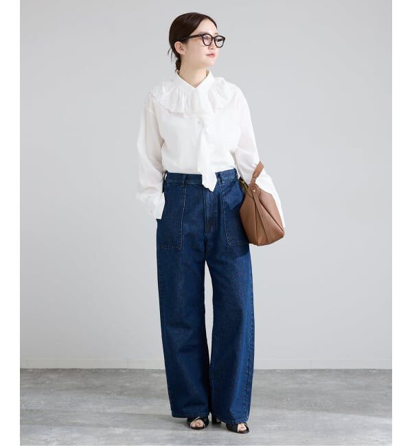 IENA「ドビーカットワークフリルブラウス」|シャツ・ブラウス|