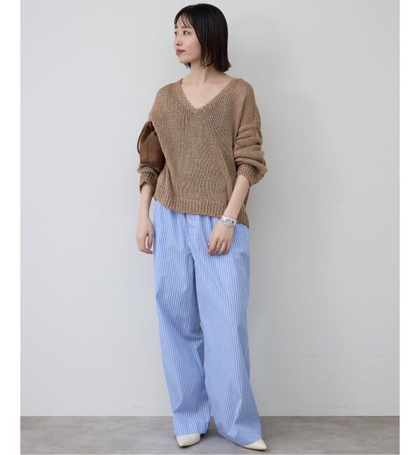 SLOBE IENA「ストライプパジャマパンツ」|スラックス|