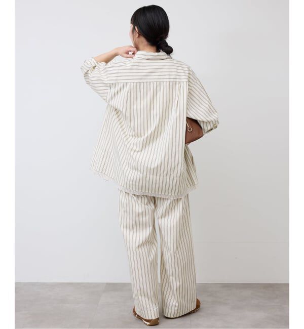 SLOBE IENA「ストライプパジャマパンツ」|スラックス|