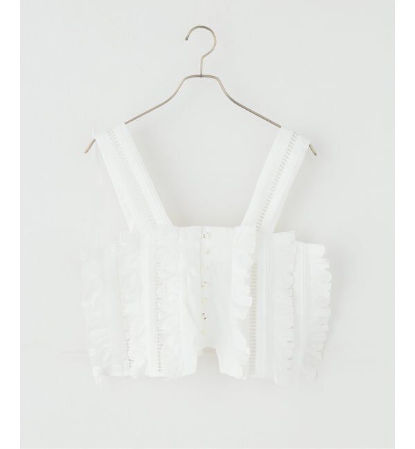 IENA LA BOUCLE「JUN MIKAMI/ジュンミカミ カットラッフルキャミ 26SS-5J」|キャミソール|ホワイト