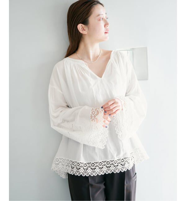 IENA「カットワークレースブラウス」|シャツ・ブラウス|