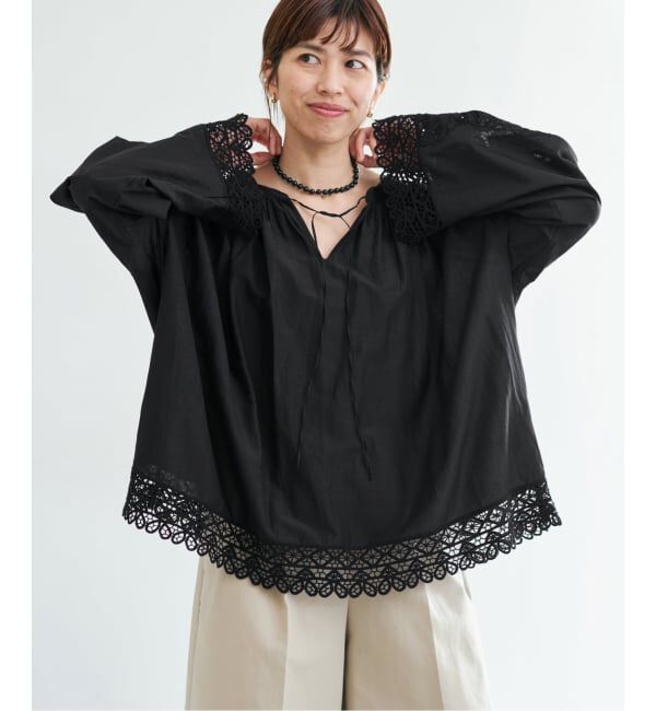 IENA「カットワークレースブラウス」|シャツ・ブラウス|
