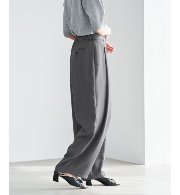 IENA「《洗濯機洗い可》UVカット/接触冷感 ツイルコクーンスラックス」|スラックス|