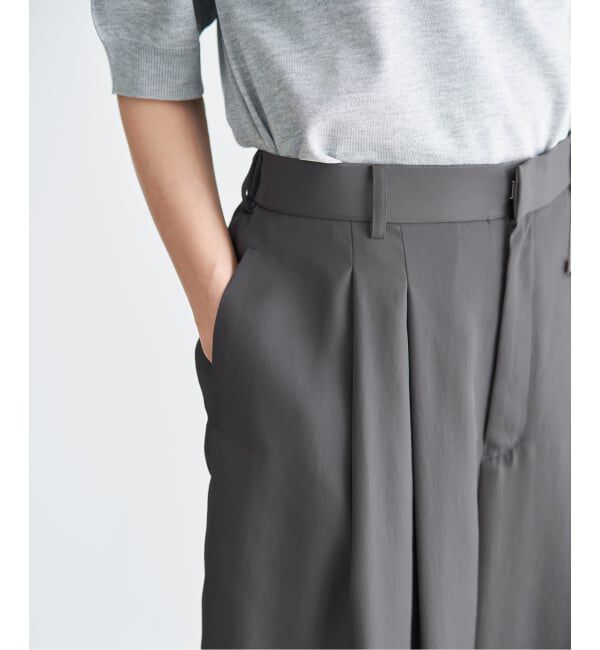 IENA「《洗濯機洗い可》UVカット/接触冷感 ツイルコクーンスラックス」|スラックス|