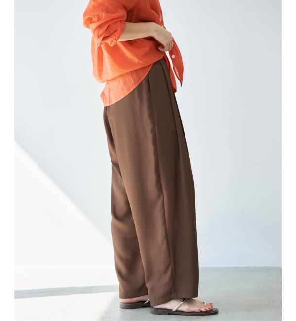 IENA「《洗濯機洗い可》UVカット/接触冷感 ツイルコクーンスラックス」|スラックス|