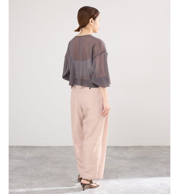 IENA「《洗濯機洗い可》UVカット/接触冷感 ツイルコクーンスラックス」|スラックス|