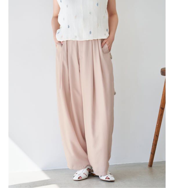 IENA「《洗濯機洗い可》UVカット/接触冷感 ツイルコクーンスラックス」|スラックス|