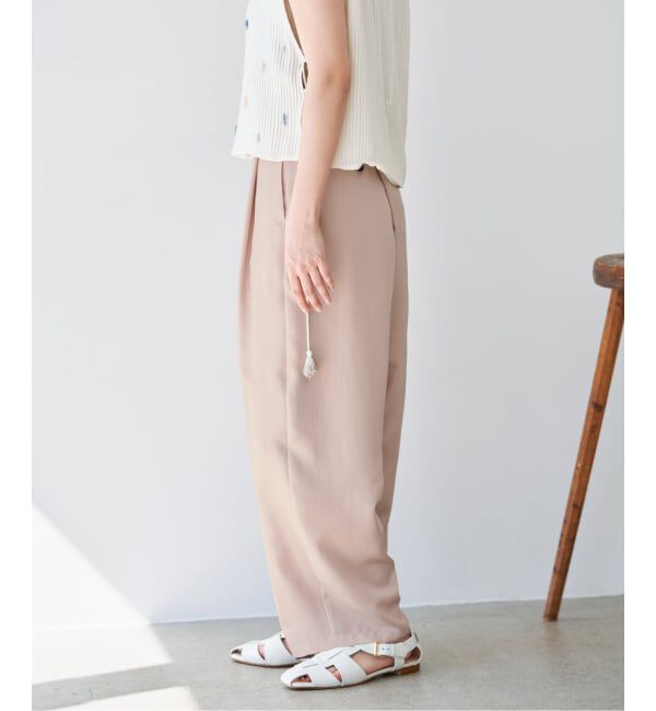 IENA「《洗濯機洗い可》UVカット/接触冷感 ツイルコクーンスラックス」|スラックス|