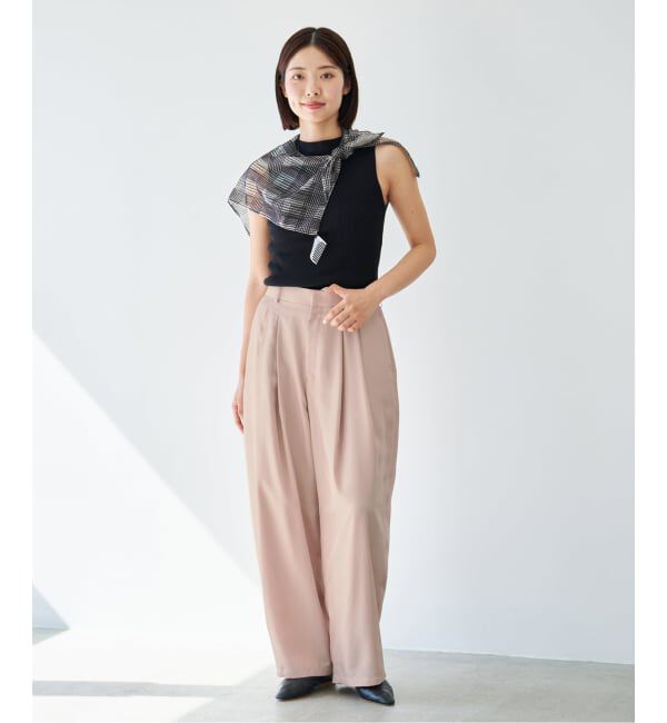 IENA「《洗濯機洗い可》UVカット/接触冷感 ツイルコクーンスラックス」|スラックス|