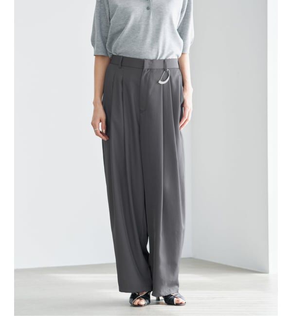 IENA「《洗濯機洗い可》UVカット/接触冷感 ツイルコクーンスラックス」|スラックス|