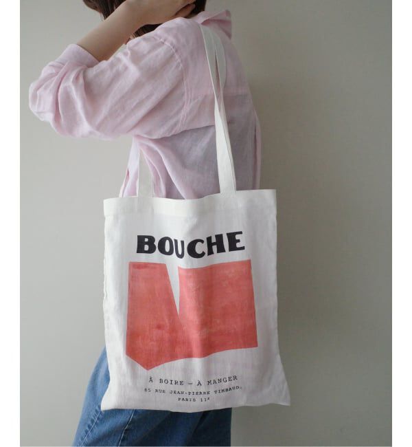 SLOBE IENA「《WEB限定/追加予約》BOUCHE SLOBE別注 リネントートバッグ」|トートバッグ|ピンク