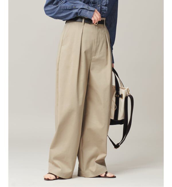 journal standard L'essage「《追加4》【金子綾さん着用】CP タックチノパンツ」|チノ|ベージュ