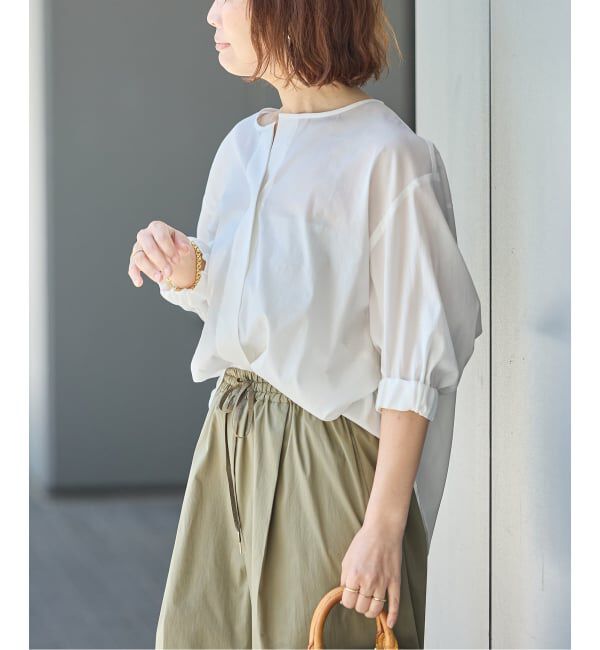 journal standard L'essage「《追加》オーガンジーニュアンスノーカラーシャツ」|シャツ・ブラウス|