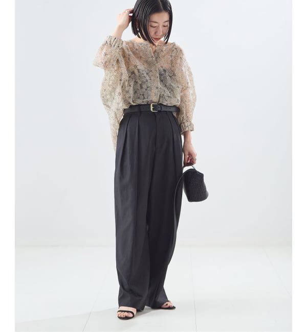 journal standard L'essage「《追加》オーガンジーニュアンスノーカラーシャツ」|シャツ・ブラウス|