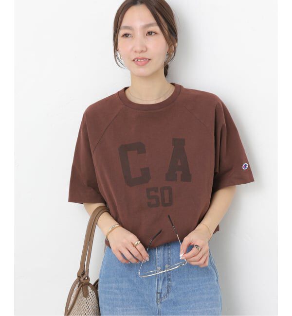 JOURNAL STANDARD relume「別注【Champion/チャンピオン】16s/1 Jersey TEE Bleach Wash：Tシャツ」|Tシャツ・カットソー|ブラウン
