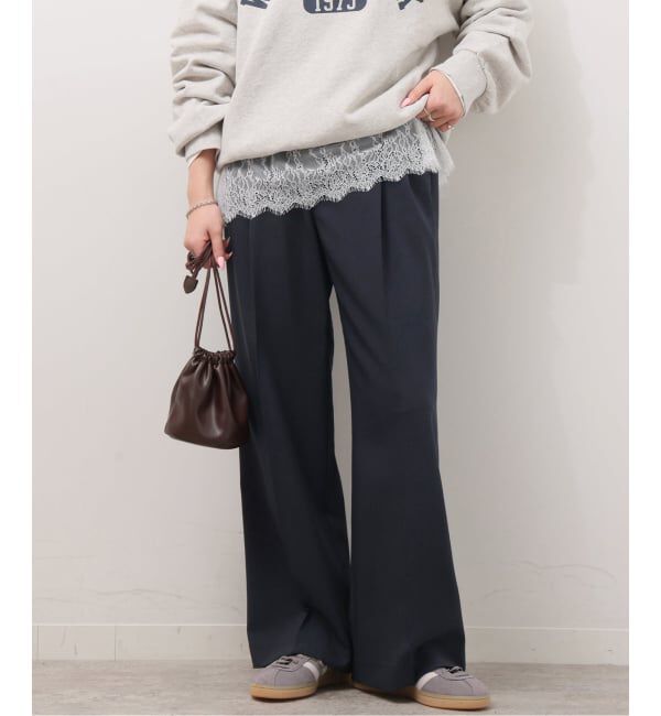 JOURNAL STANDARD relume「《WEB限定追加2》マットウースフレアタックパンツ」|スラックス|ネイビー