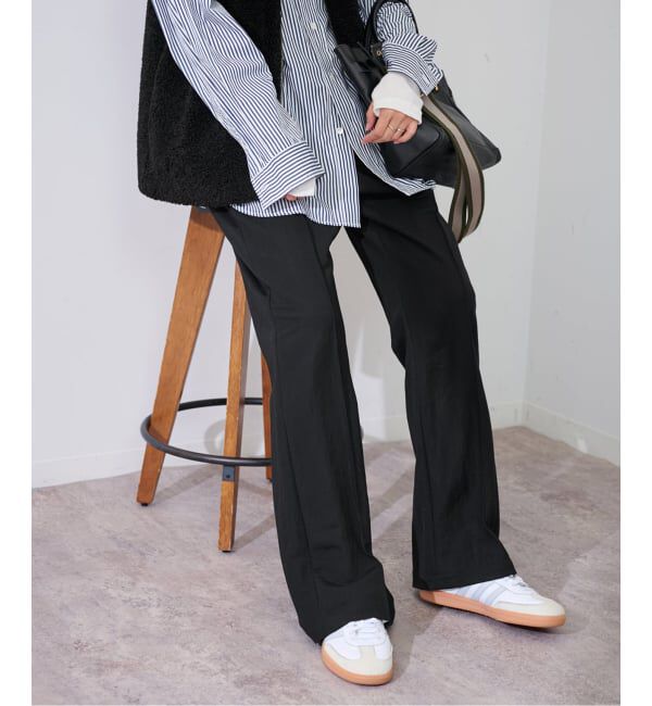 FRAMeWORK「カットフレアパンツ」|その他|ブラック