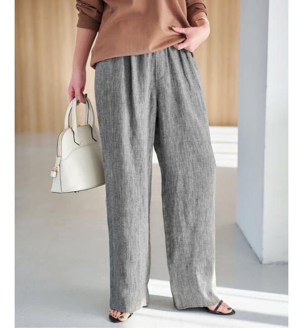 Spick and Span「エアリーリネンイージーパンツ」|その他|グレー