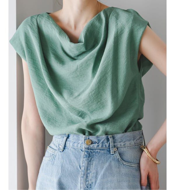 NOBLE「《セットアップ対応》ファジーリネンタックショルダーブラウス」|シャツ・ブラウス|