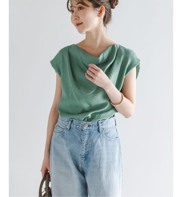 NOBLE「《セットアップ対応》ファジーリネンタックショルダーブラウス」|シャツ・ブラウス|