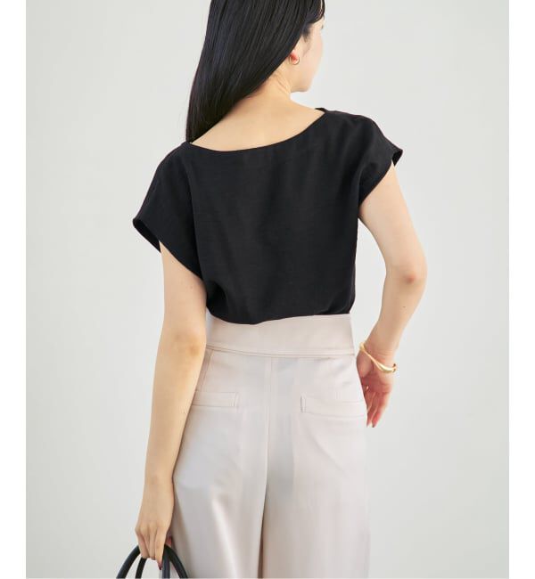 NOBLE「《セットアップ対応》ファジーリネンタックショルダーブラウス」|シャツ・ブラウス|