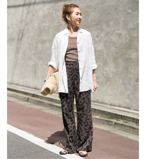 Spick and Span「《ゆったりサイズ》追加 80リネンカシュクール ビッグシャツ」|シャツ・ブラウス|