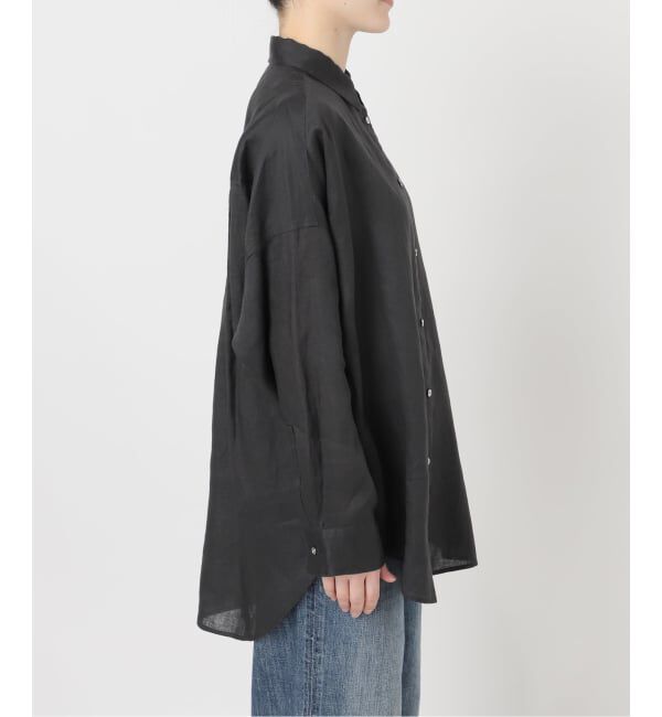 Spick and Span「《ゆったりサイズ》追加 80リネンカシュクール ビッグシャツ」|シャツ・ブラウス|