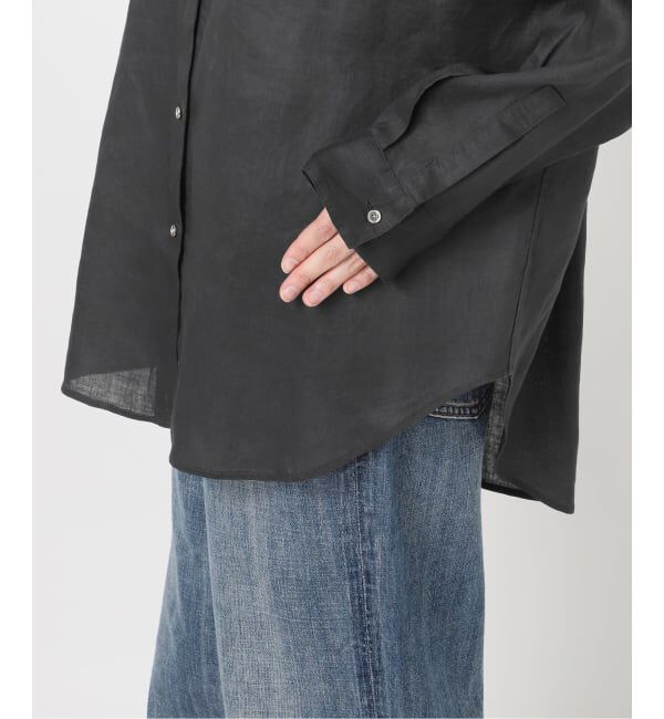 Spick and Span「《ゆったりサイズ》追加 80リネンカシュクール ビッグシャツ」|シャツ・ブラウス|