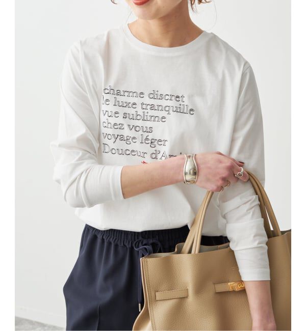 Spick and Span「La Hutte / ラ ユット 別注ロゴ刺しゅう L/S Tee*」|Tシャツ・カットソー|