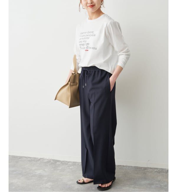 Spick and Span「La Hutte / ラ ユット 別注ロゴ刺しゅう L/S Tee*」|Tシャツ・カットソー|